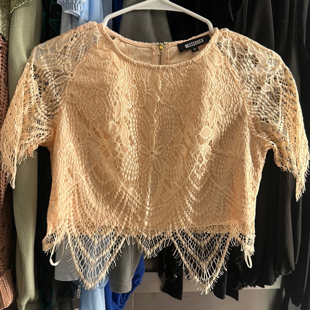 Misguided lace crop top